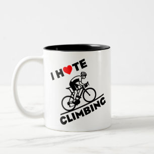 Ich hasse Radfahren bergauf Zweifarbige Tasse