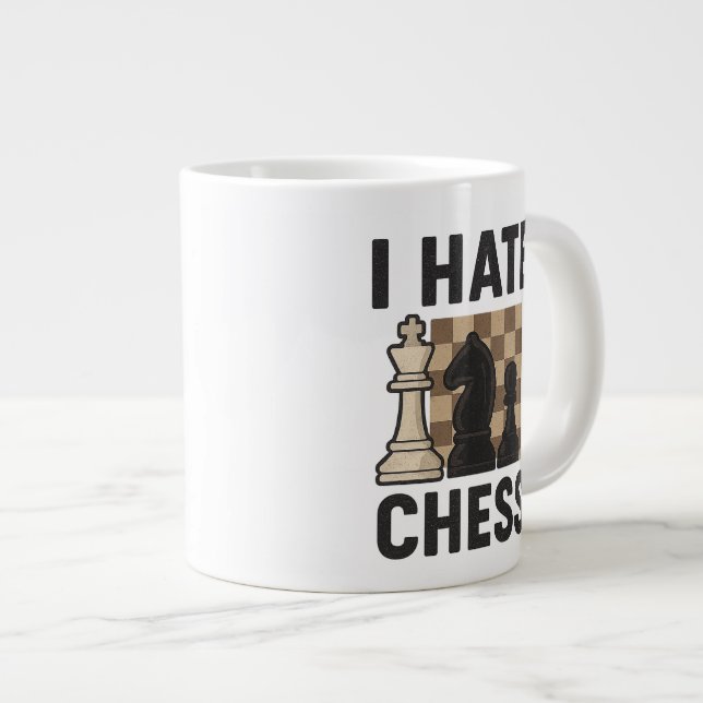 Ich hasse Schach Jumbo-Tasse (Vorderseite Rechts)