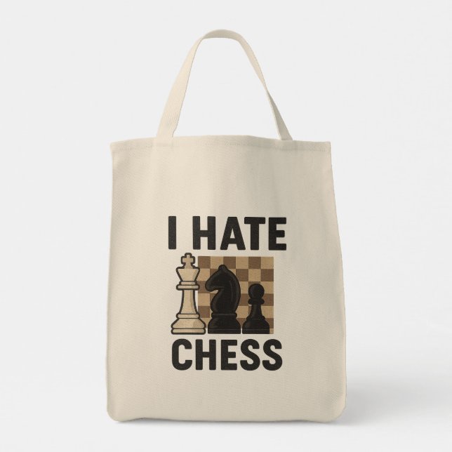 Ich hasse Schach Tragetasche (Rückseite)