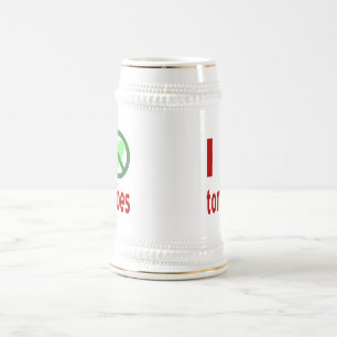 Ich hasse Tomaten Keine Liebe Bierglas