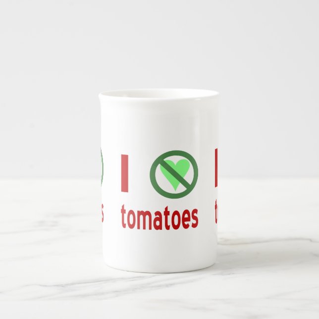 Ich hasse Tomaten Prozellantasse (Vorderseite)
