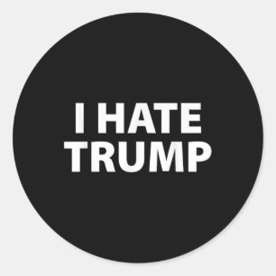 Ich hasse Trump Schlicht und einfach weiß Runder Aufkleber