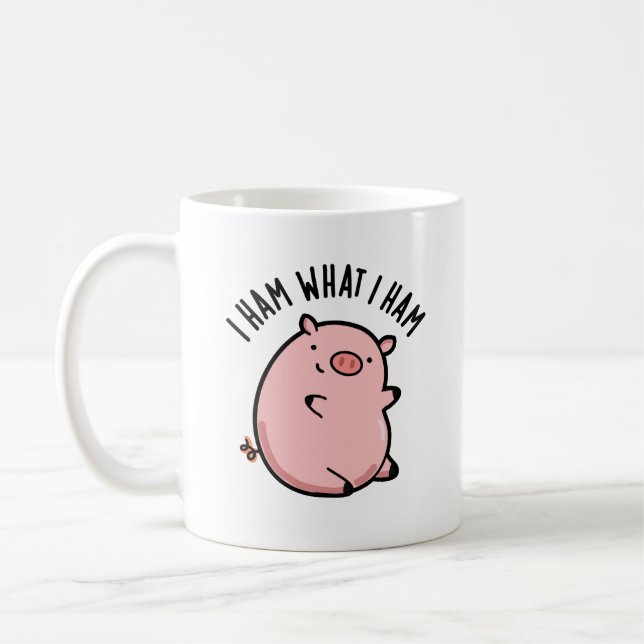 Ich hasse, was ich Ham Funny Pig Puff Kaffeetasse (Links)