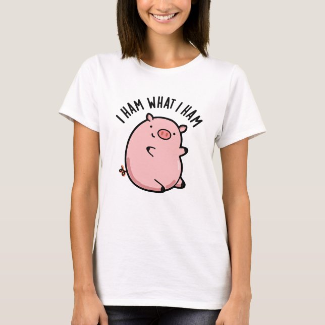 Ich hasse, was ich Ham Funny Pig Puff T-Shirt (Vorderseite)
