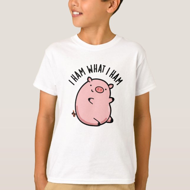 Ich hasse, was ich Ham Funny Pig Puff T-Shirt (Vorderseite)