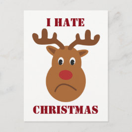 Ich hasse Weihnachten traurige Rentiere Postkarte