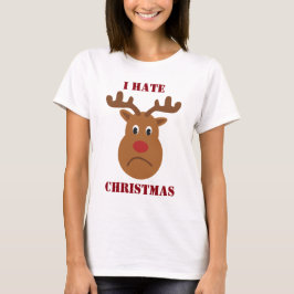 Ich hasse Weihnachten traurige Rentiere T-Shirt
