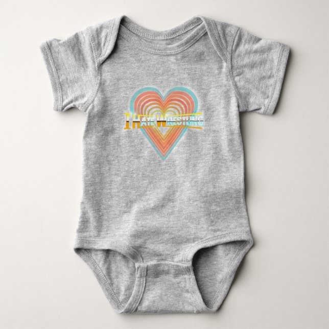 Ich hasse Wrestling-Logo-Baby-Bodysuit Baby Strampler (Vorderseite)