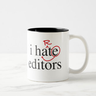 ich hassen/Herzherausgeber Zweifarbige Tasse