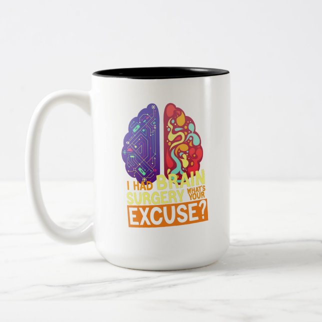 Ich hatte Brain Operation Was ist deine Entschuldi Zweifarbige Tasse (Links)