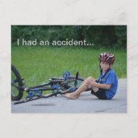 Ich hatte einen Unfall. Fahrradabsturz Postkarte
