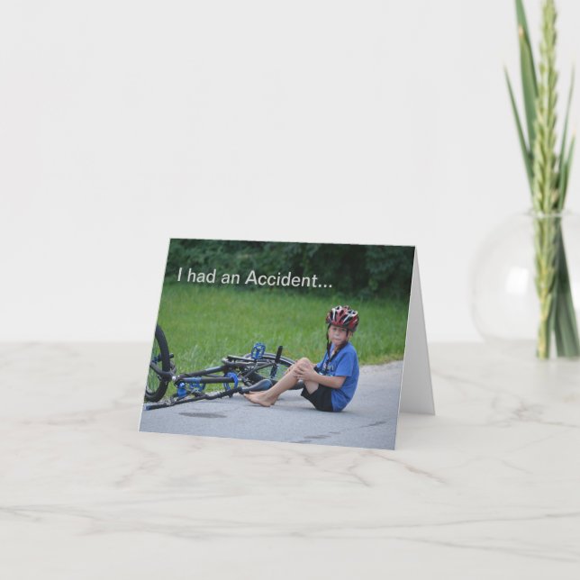 Ich hatte einen Unfall. Notecards für Fahrradabstu Karte (Vorderseite)