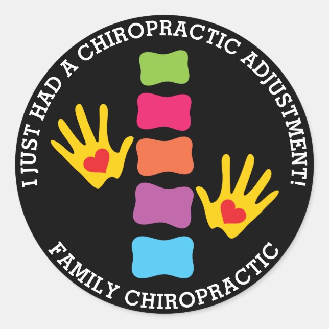 Ich hatte gerade eine Chiropraktikum Einstellung v Runder Aufkleber (Vorderseite)