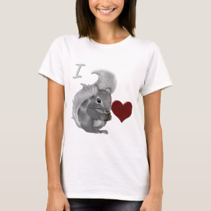 Ich heart Baby Eichhörnchen Fuzzy Animal T-Shirt