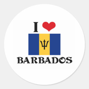 ICH HEART BARBADOS RUNDER AUFKLEBER