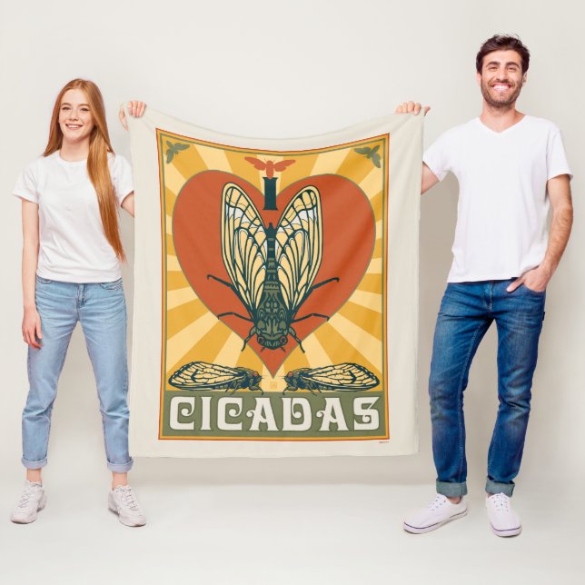 Ich heart Cicadas Fleecedecke (Beispiel)