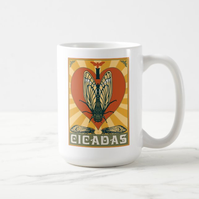 Ich heart Cicadas Kaffeetasse (Rechts)