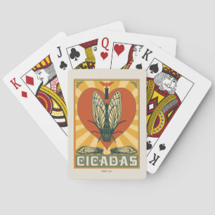 Ich heart Cicadas Spielkarten
