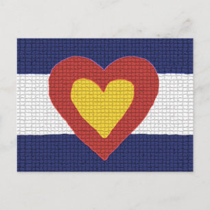 Ich heart Colorado Flag Produkte! Postkarte
