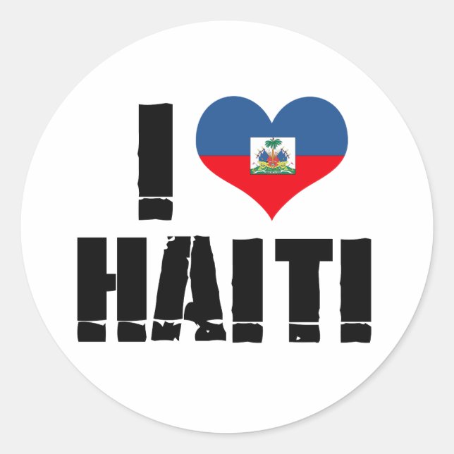 ICH HEART HAITI RUNDER AUFKLEBER (Vorderseite)