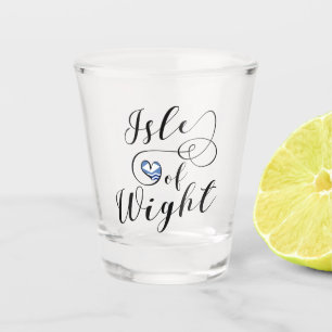 Ich heart Isle of Wight Flag Schnapsglas