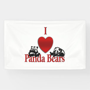 Ich heart Panda Bears Fun Banner