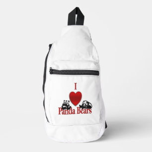 Ich heart Panda Bears Fun Crossbody Bag