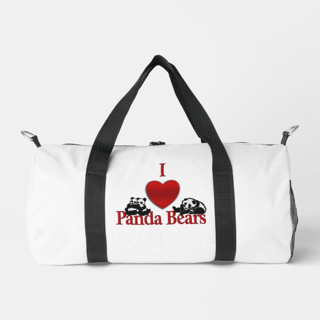 Ich heart Panda Bears Fun Duffle Bag (Vorderseite)