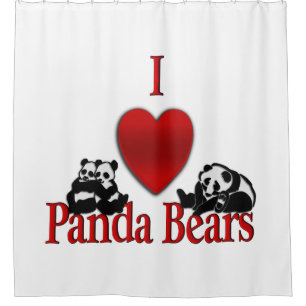 Ich heart Panda Bears Fun Duschvorhang