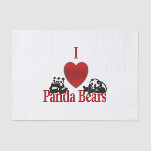 Ich heart Panda Bears Fun Seidenpapier (Vorderseite)