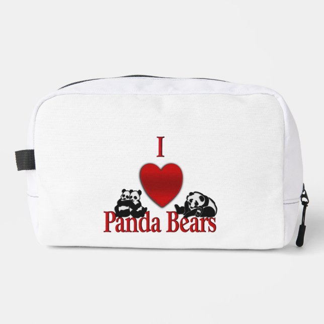 Ich heart Panda Bears Fun Waschbeutel (Vorderseite)
