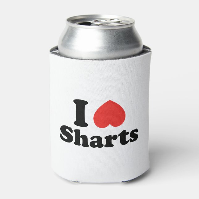 Ich heart Sharts Dosenkühler (Kanne Vorderseite)