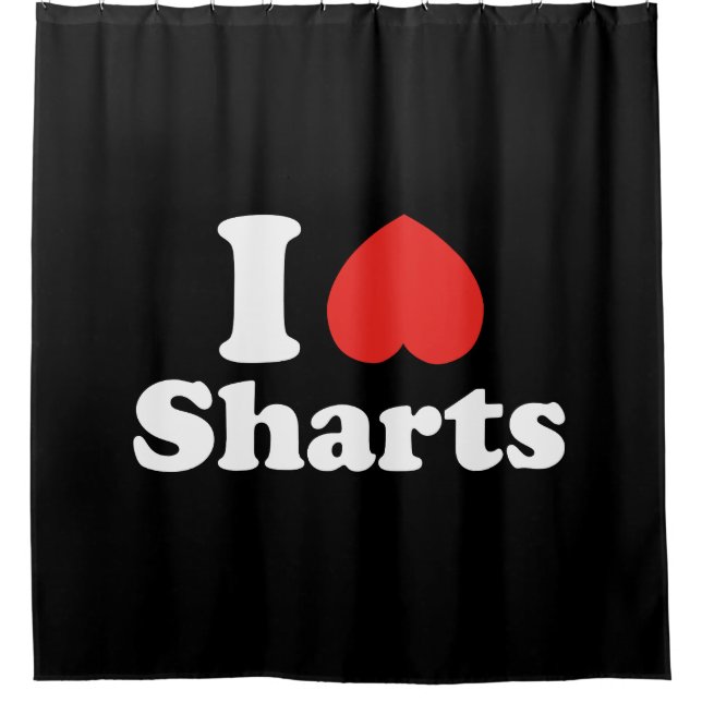 Ich heart Sharts Duschvorhang (Vorderseite)