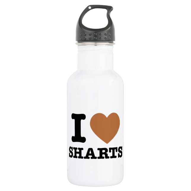 Ich heart Sharts Edelstahlflasche (Vorderseite)
