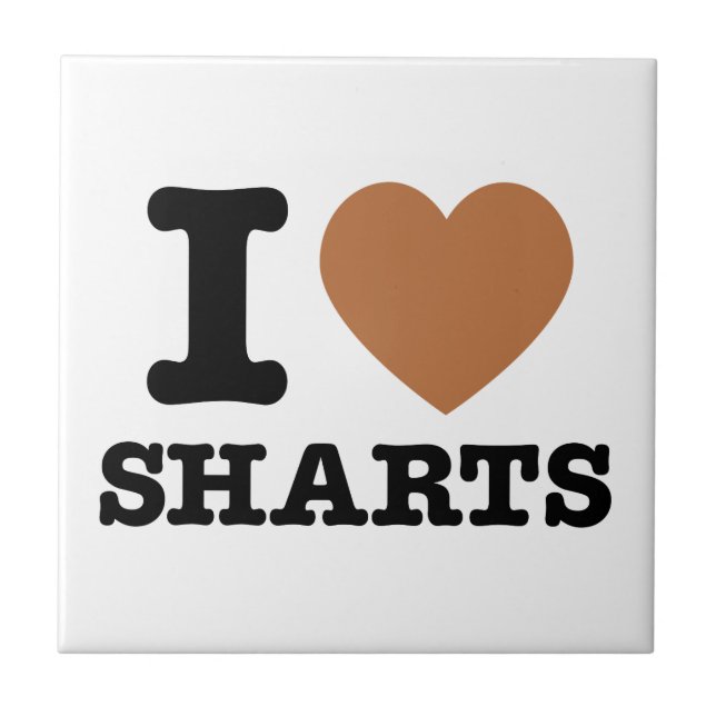 Ich heart Sharts Fliese (Vorderseite)
