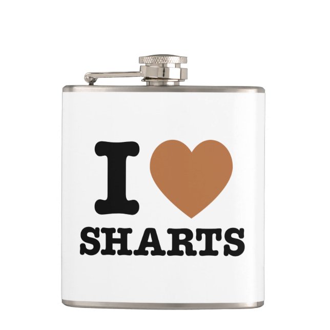 Ich heart Sharts Funny Graphic Flachmann (Vorderseite)