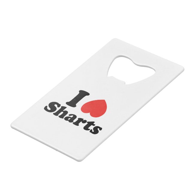Ich heart Sharts Geldbeutel Flaschenöffner (Vorderseite Schrägansicht)