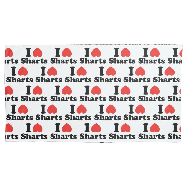 Ich heart Sharts Kissenbezug (Vorderseite-Links)