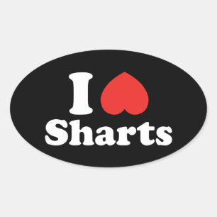Ich heart Sharts Ovaler Aufkleber