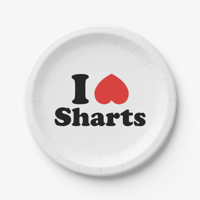 Ich heart Sharts Pappteller (Vorderseite)