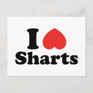 Ich heart Sharts Postkarte