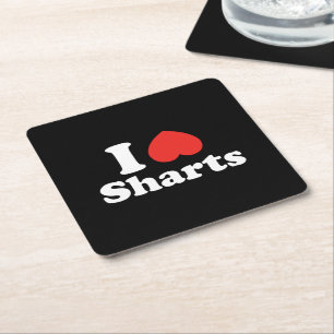 Ich heart Sharts Rechteckiger Pappuntersetzer