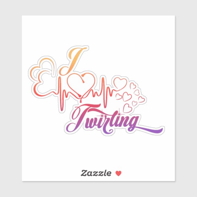 ICH HEART Twirt 6X6 Decal Aufkleber (Blatt)
