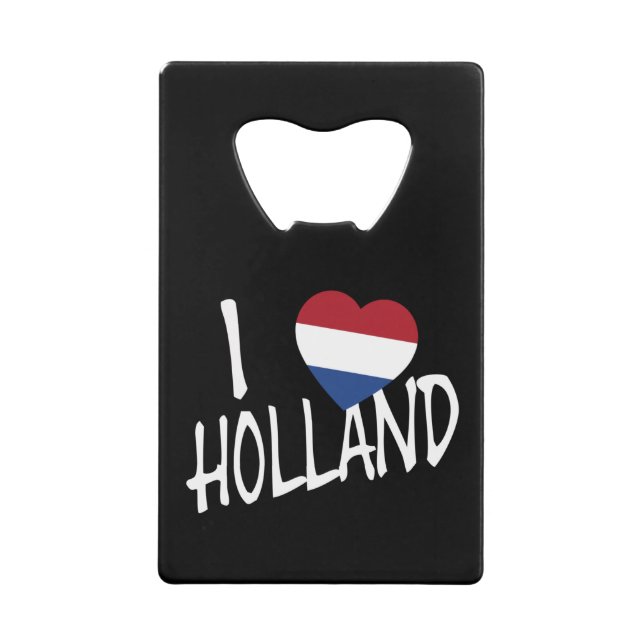 Ich heartflagge Holland auf bk bocnt Geldbeutel Flaschenöffner (Vorderseite)