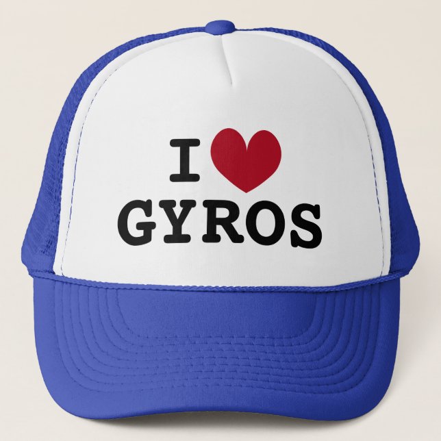Ich hebe Gyros Griechischer LKW-Liebhaber Truckerkappe (Vorderseite)