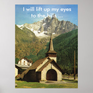 Ich hebe meine Augen zu den Hügeln an Poster