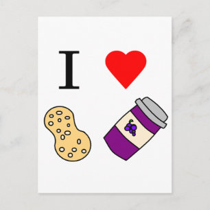 Ich hebe Peanut Butter und Jelly Postkarte