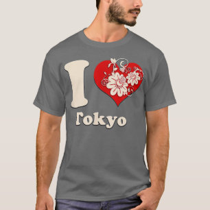 Ich hebe Tokio Japan Floral T-Shirt