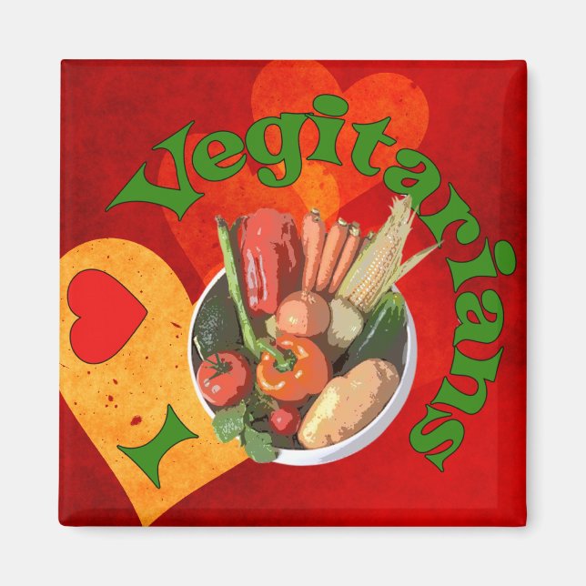 Ich hebe Vegetarier Magnet (Vorne)