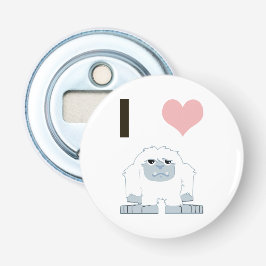 Ich hebe Yeti Niedlich Cartoon Schneemonster Flaschenöffner